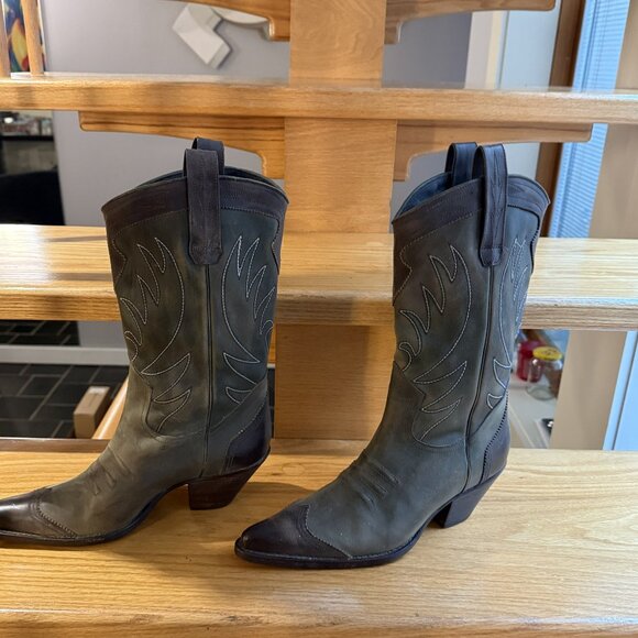 Buttero Boots - distressed - brown leather tips and trim - Gorgeous - Picture 5 of 6